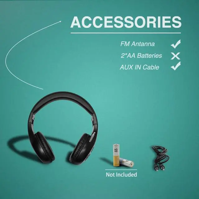 Alt view image 3 of 7 - Wireless Personal FM Radio Headphones Ear Muffs with Best Reception | Portable Headset with Radio Built in for Walking, Jogging, Daily Works Powered by 2 AA Batteries (Not Included)