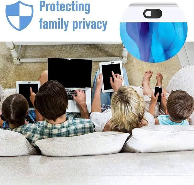 Alt view image 2 of 5 - Webcam Cover, Phone Camera Cover Slim, Laptop Webcam Cover Slide Protects Your Privacy Online, Slide Slide Web Camera Cover Sticker Laptop Webcam Blocker for Smartphone Tablet Laptop, Macbook, iMac,