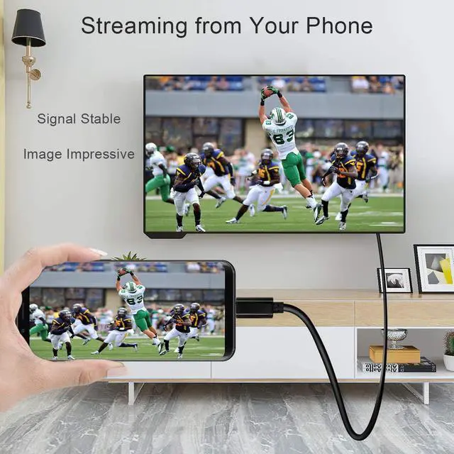 Alt view image 5 of 6 - USB C to HDMI Cable Benfei USB Type-C to HDMI 6 Feet Cable [Thunderbolt 3 Compatible] for MacBook Pro 2020/2019/2018 MacBook Air/iPad Pro 2018 Samsung Galaxy S10/S9 Surface Book 2 and More