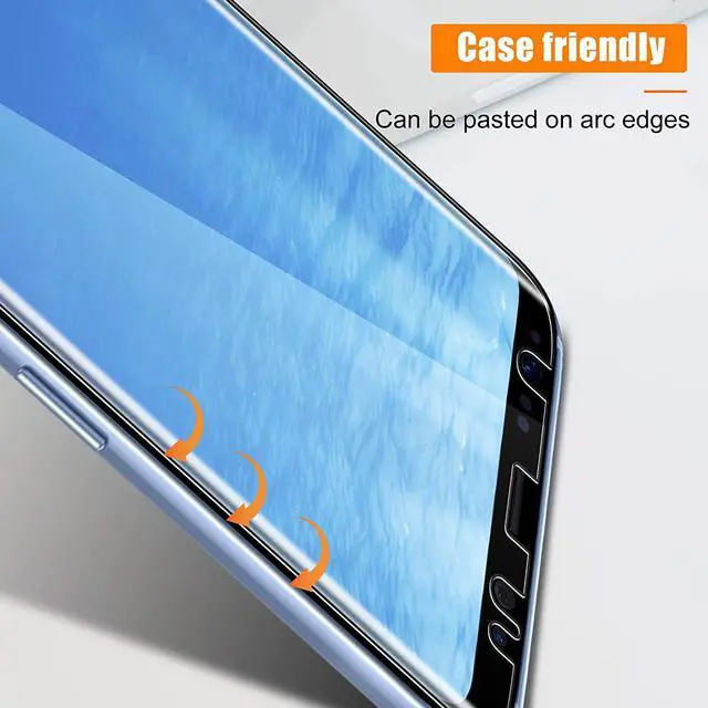 Alt view image 7 of 7 - [2+2 Pack] UniqueMe [Full Coverage] Flexible TPU Screen Protector Compatible for Samsung Galaxy S8 and Tempered Glass Camera Lens Protector for Samsung Galaxy S8, HD Clarity [Scratch Resistant] [Case