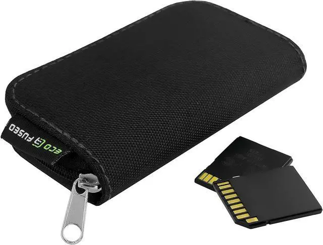 Alt view image 3 of 5 - Eco-Fused Memory Card Case, 22-Slot Organizer for SD, microSD and CF | Zippered SD card holder for SDHC, SDXC, miniSD, microSD, CompactFlash CF, camera cards and small accessories