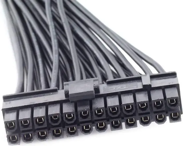 Alt view image 2 of 2 - Traodin SATA Cables, Dual PSU Power Supply 24-Pin Adapter Cable for ATX Motherboard 18AWG - 1FT