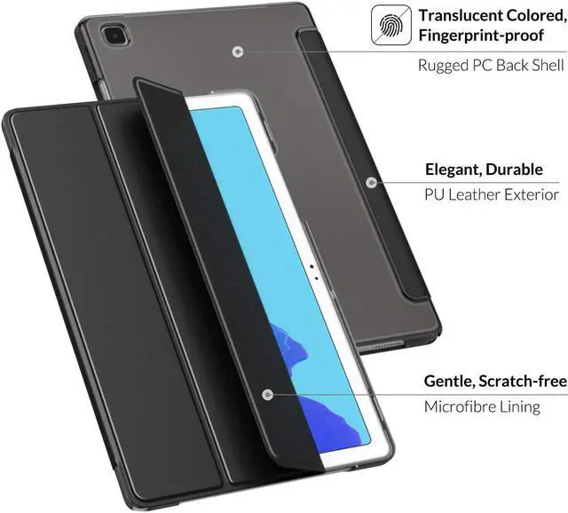 Alt view image 4 of 7 - MoKo Case Fits Samsung Galaxy Tab A7 10.4 Inch (SM-T500 / T505 / T507), Lightweight Stand Smart Case Hard Shell Cover for Samsung Tab A7 Tablet 2020 – Black