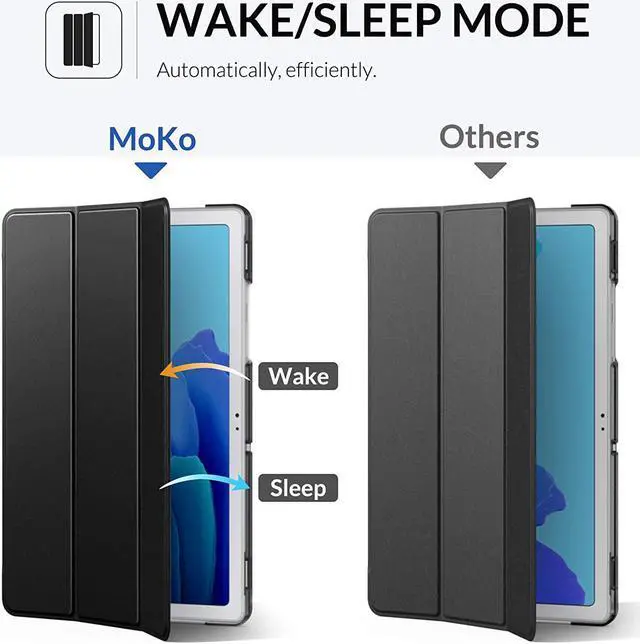 Alt view image 5 of 7 - MoKo Case Fits Samsung Galaxy Tab A7 10.4 Inch (SM-T500 / T505 / T507), Lightweight Stand Smart Case Hard Shell Cover for Samsung Tab A7 Tablet 2020 – Black