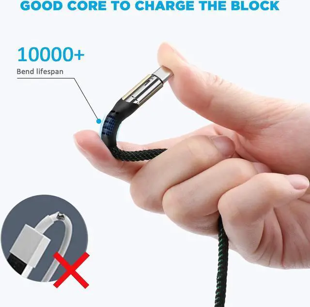 Alt view image 4 of 7 - 2Pack 4FT Multi Charging Cable USB C Splitter Cable4 in 1 Fast Charging QC3.0 Nylon Braided Charging Cord with 4 Type-C Cable for iPhone 16/15 Pro Max/Android and Tablets (USB C Splitter Cable)