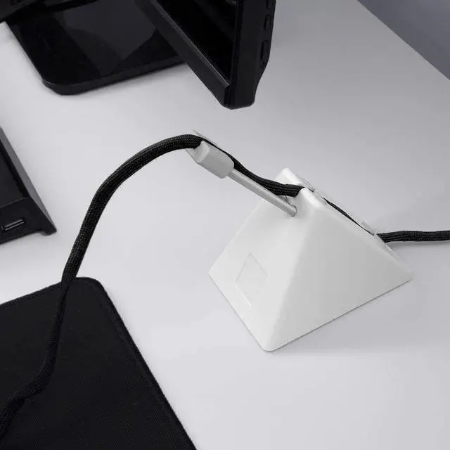 Alt view image 7 of 7 - Mouse Bungee Mouse Cord Clip Cord Management System Fixer Holder for Esports FPS Game (3.0 White)