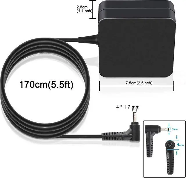 Alt view image 5 of 6 - 45w 65w Charger for Lenovo IdeaPad 110 110s 120 120s 130s 320 330 330s 510 510s 520 530s 710 710s Flex 4 1480 1580 Flex 5 1470 1570 AC Adapter for Lenovo Flex 4/5/6/14/15 Power Supply Cord