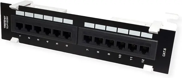 Alt view image 5 of 7 - TRENDnet 12-Port Cat6 Unshielded Patch Panel, TC-P12C6V, Wall Mount, Included 89D Bracket, Vertical or Horizontal Installation, Compatible w/ Cat5e & Cat6 RJ45 Cabling, 110 IDC Type Terminal Blocks