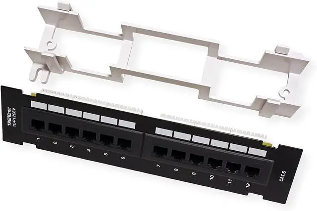 Alt view image 6 of 7 - TRENDnet 12-Port Cat6 Unshielded Patch Panel, TC-P12C6V, Wall Mount, Included 89D Bracket, Vertical or Horizontal Installation, Compatible w/ Cat5e & Cat6 RJ45 Cabling, 110 IDC Type Terminal Blocks