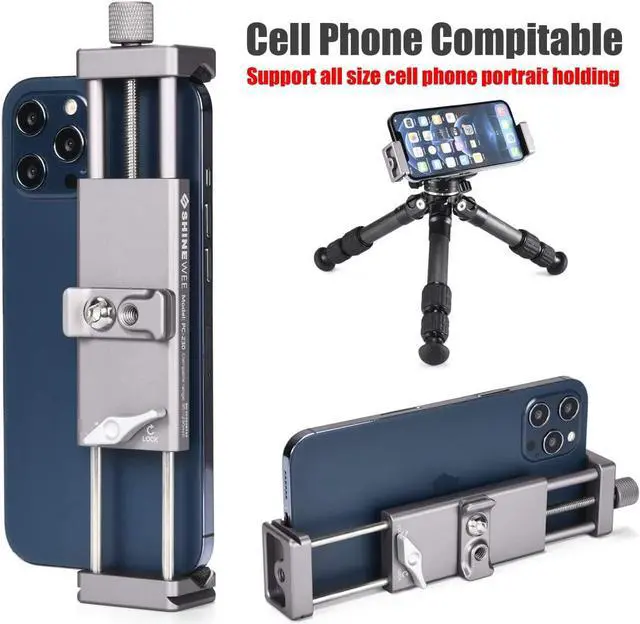 Alt view image 5 of 7 - Metal iPad Holder for Tripod Mount 1/4 Screw Acra/RRS Rail Plate Mounts Fits iPad 1 2 3 4 5 Mini Air Pro Universal Tablet iPad Clamp Holder Stablizer Adapter