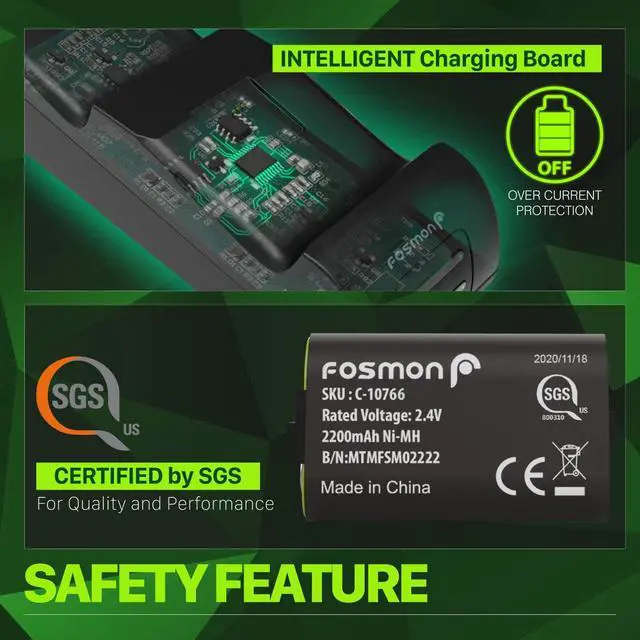 Alt view image 5 of 6 - Fosmon Dual 2 MAX Charger with 2x 2200mAh Rechargeable Battery Pack Compatible with Xbox Series X/S(2020), Xbox One/One X/One S Elite Controllers, High Speed Charging Docking Station Kit - Black