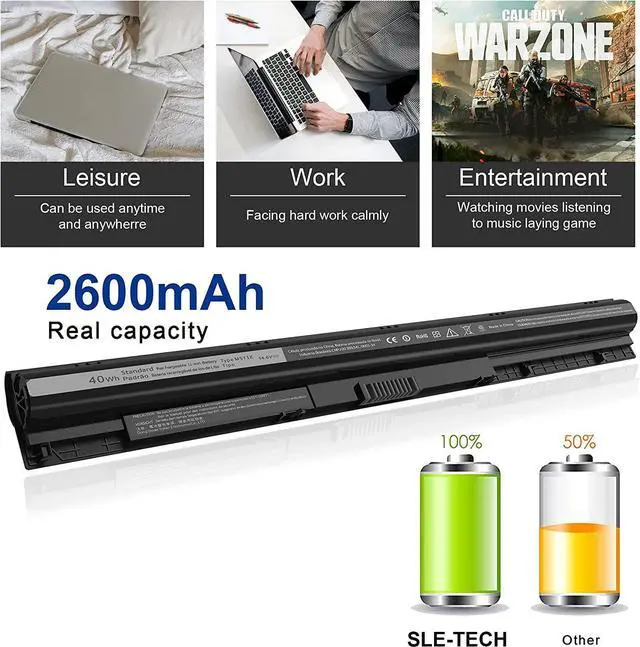 Alt view image 6 of 7 - SLE-Tech 14.8V 40WH Dell M5Y1k Battery for Dell Inspiron 3451 3551 5558 5758 M5Y1K Vostro 3458 3558 Inspiron 14 15 3000 Series