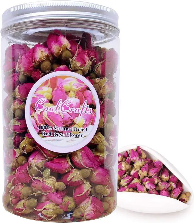 Main image of Dried Rose Buds Edible Fragrant Dried Flowers for Tea, Baking, Crafts, Potpourri - Red Rose Buds 3.5oz
