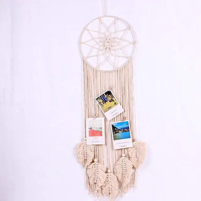 Alt view image 6 of 7 - Macrame Dream Catcher Woven Feather Large Wall Hanging Handmade Dreamcatcher Boho Tassels Decoration Home Decor Ornament Craft Gift, 36 x 13 inches