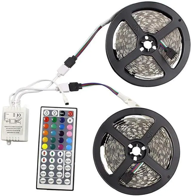 Alt view image 7 of 7 - VIPMOON 44 Keys Wireless IR Remote Controller with Receiver for RGB 3528 5050 LED Light Strip - Dual Outputs