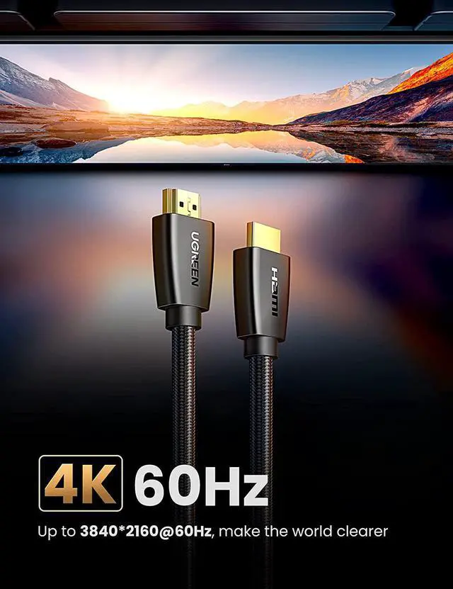 Alt view image 6 of 7 - UGREEN HDMI Switch 3 in 1 Out 4K 30Hz Bundle with 4K HDMI Cable 6FT Braided 18Gbps High Speed