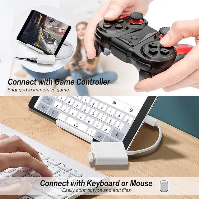 Alt view image 5 of 7 - USB Camera Adapter with Charging Port Portable USB Female OTG Adapter Compatible for iPhone iPad iPad to USB Adapter Plug and Play Support Card Reader