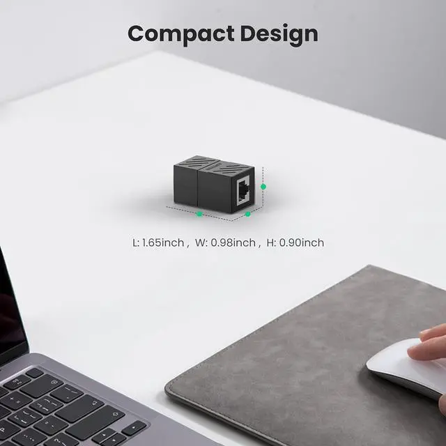 Alt view image 7 of 7 - RJ45 Coupler 2 Pack, Ethernet Extender 1000Mbps in Line Coupler Cat7 Cat6 Cat5e Cable Connector Ethernet Adapter Female to Female Black