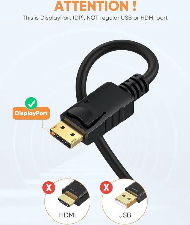 Alt view image 2 of 7 - CableCreation DP to VGA Cable 6 FT, [2-Pack] DisplayPort to VGA Cable Gold Plated 1080p@60Hz, DP Male to VGA Male Cable, Black