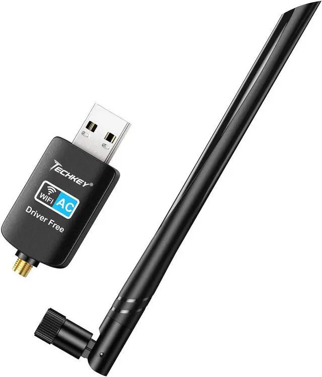 Main image of WiFi Adapter 600mbpsTechkey Wireless USB Adapter Dual Band 2.4GHz/5GHz LAN Card 802.11ac Network Card for Desktop Laptop PC Support Windows 10 / 8.1 / 8 / 7 / XP / Vista