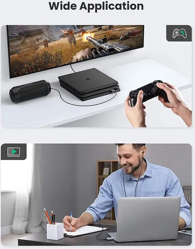 Alt view image 7 of 7 - UGREEN USB Audio Adapter External Sound Card USB Headphone Jack with Integrated 3.5mm Microphone Audio Jack for PS5 PS4, Raspberry Pi, PC, Laptop