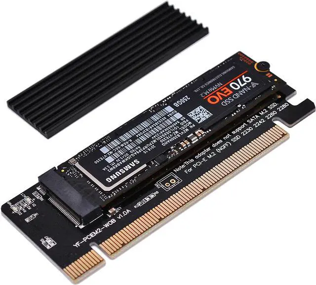 Main image of South City Mall NVME PCIe 4.0 Adapter, M.2 NVME SSD to PCI Express Adapter with Heat Sink, Only Support PCIe x16 Slot,Support M.2 SSD 2230 2242 2260 2280