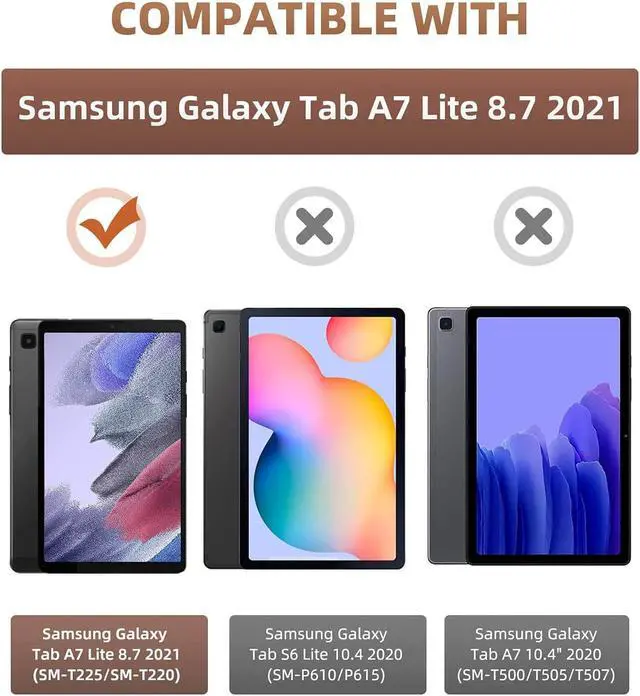 Alt view image 2 of 7 - Case Fits  Galaxy Tab A7 Lite 8.7 2021 (SM-T225/T220/T227) Slim Lightweight Smart Case Trifold Stand Case with Soft TPU Translucent Frosted Back Shell for Galaxy Tab A7 Lite Rose Gold