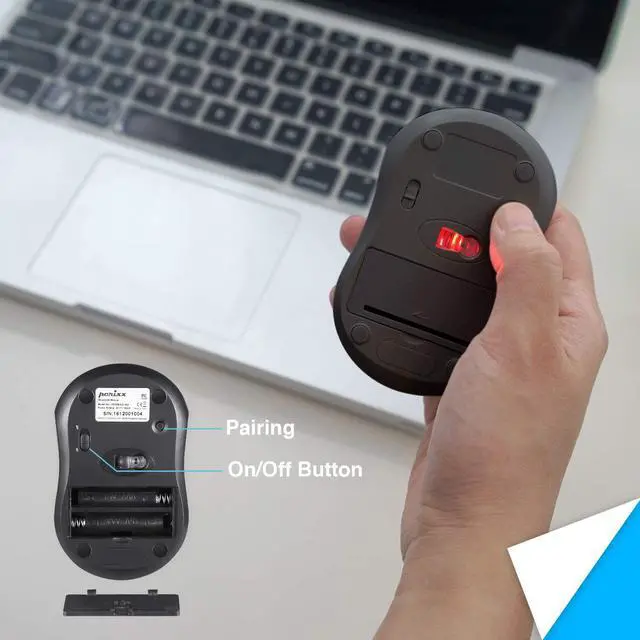 Alt view image 7 of 7 - Perixx PERIMICE-802B Wireless Bluetooth Mouse - Portable Design for Windows, iOS, and Android Tablet - Black Rubber Black
