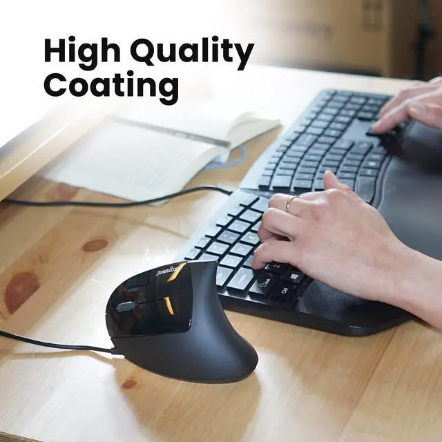 Alt view image 4 of 7 - Perixx Perimice-513L Wired Vertical Ergonomic Mouse with 2 DPI, 6 Button Optical Ergo Mouse with 2 Level DPI Switch 1000 1600, Left Handed, Black