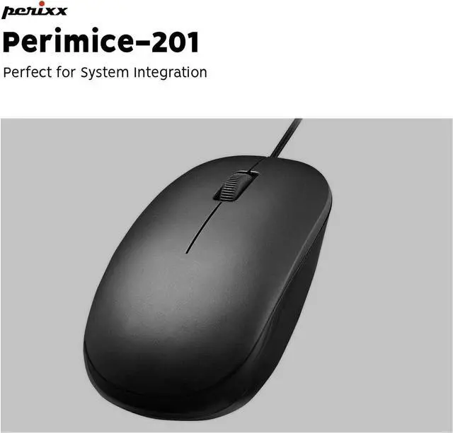 Alt view image 7 of 7 - Perixx Perimice-201 Wired PS2 Optical 3 Button Mouse with 800 DPI and Illuminated Wheel, Black