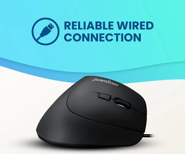 Alt view image 5 of 7 - Perixx PERIMICE-515II Wired Ergonomic Vertical Mouse - 1000/1600 DPI - Right Handed Natural Ergonomic Vertical Design