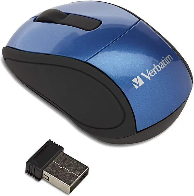 Alt view image 3 of 5 - Verbatim 2.4G Wireless Mini Travel Optical Mouse with Nano Receiver for Mac and PC - Blue