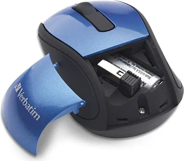 Alt view image 4 of 5 - Verbatim 2.4G Wireless Mini Travel Optical Mouse with Nano Receiver for Mac and PC - Blue