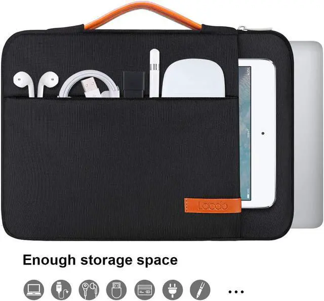 Alt view image 2 of 7 - Lacdo 15.6 Inch Laptop Sleeve Bag Case for 15.6" MSI GF65, HP 15-dy1731ms/Envy, Asus FX505/Vivobook 15, Acer Aspire 5 3 7/Chromebook 315, Lenovo Thinkpad, Dell Inspiron 15 Computer Notebook Bag, Black