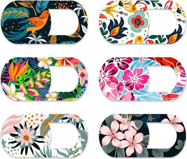 Main image of C 6 Pack Webcam Cover Slide Ultra Thin 0.027 inch Camera Laptop Cover Slider Flower Camera Blocker Web Camera Privacy Cover for Computer Desktop Laptop PC Smartphone Moblile Tablets