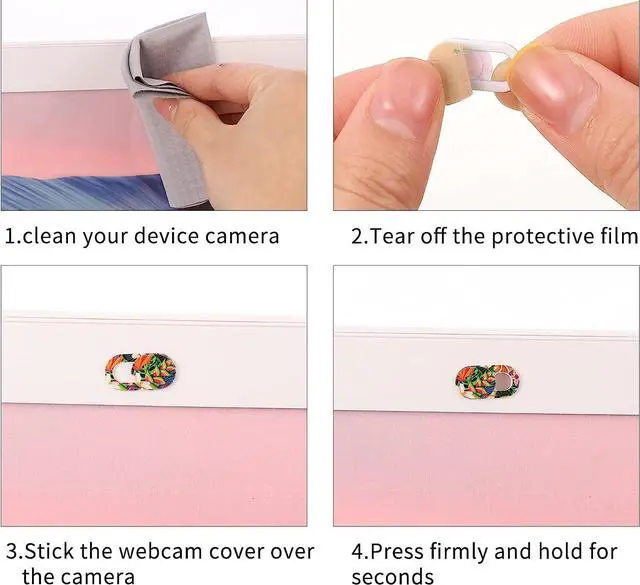 Alt view image 3 of 7 - C 6 Pack Webcam Cover Slide Ultra Thin 0.027 inch Camera Laptop Cover Slider Flower Camera Blocker Web Camera Privacy Cover for Computer Desktop Laptop PC Smartphone Moblile Tablets