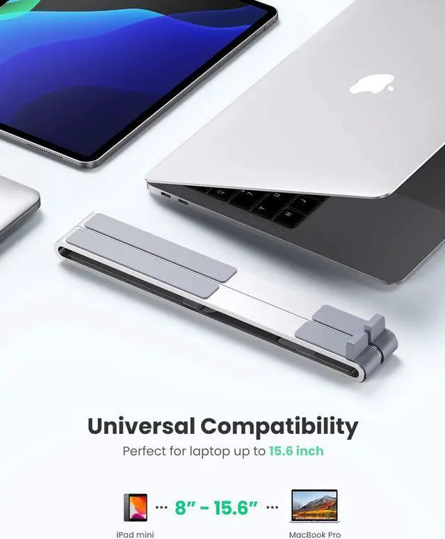 Alt view image 6 of 6 - UGREEN Laptop Stand Holder Riser Aluminum Adjustable Compatible for MacBook Pro Air, Dell XPS 15 13, Google Chromebook Pixel, Huawei MateBook, Yoga 900, up to 15.6 Inch Laptop