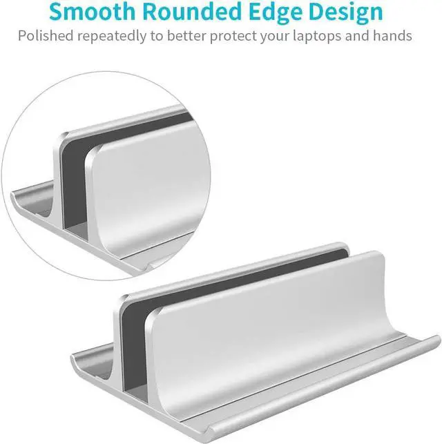 Alt view image 5 of 7 - VAYDEER Vertical Laptop Stand Holder Adjustable Desktop Notebook Dock Space-Saving Three-in-one for All MacBook Pro Air, Mac,HP, Dell, Microsoft Surface,Lenovo, up to 17.3 inch Silver