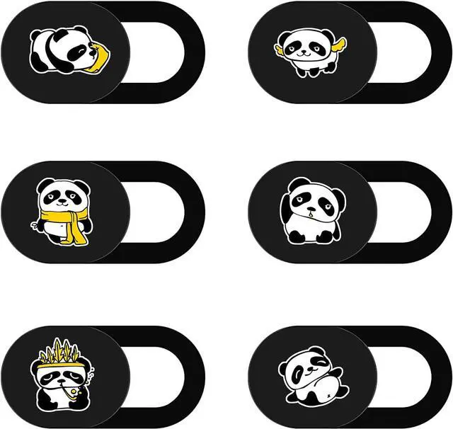Main image of C 6 Pack Webcam Cover Slide Cute Panda Camera Laptop Cover Slider Ultra Thin 0.027 inch Camera Blocker Web Camera Privacy Cover for Computer Desktop Laptop PC Smartphone Moblile Tablets