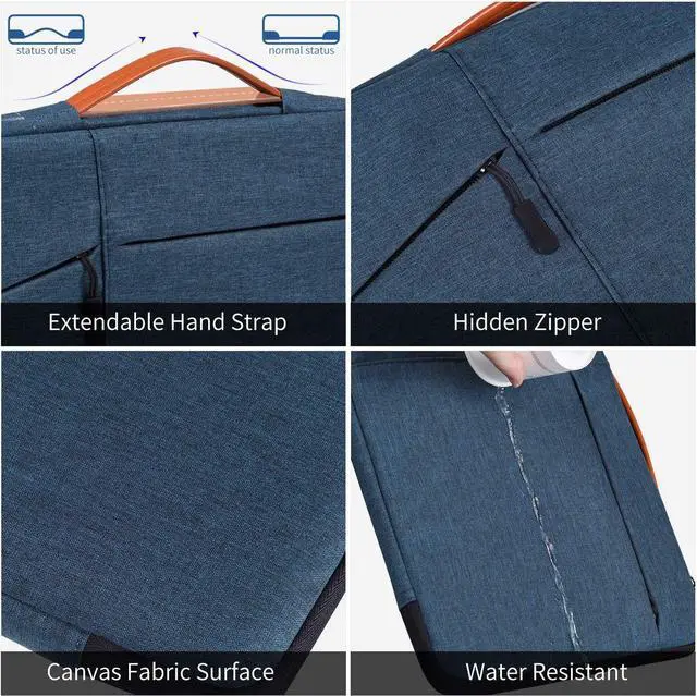 Alt view image 3 of 7 - 17.3 inch Laptop Briefcase Bag for HP Pavilion 17 Inch Envy 17 PROBOOK 17  G7 17.3  Inspiron 17  VivoBook 17  Aspire 17.3-in Computer Sleeve Case Navy Blue