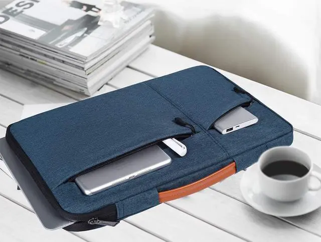 Alt view image 6 of 7 - 17.3 inch Laptop Briefcase Bag for HP Pavilion 17 Inch Envy 17 PROBOOK 17  G7 17.3  Inspiron 17  VivoBook 17  Aspire 17.3-in Computer Sleeve Case Navy Blue