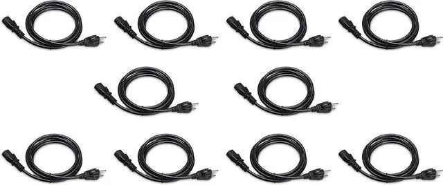 Alt view image 4 of 4 - Ama Basics Computer Monitor TV Replacement Power Cord - 6-Foot, Black, 10-Pack