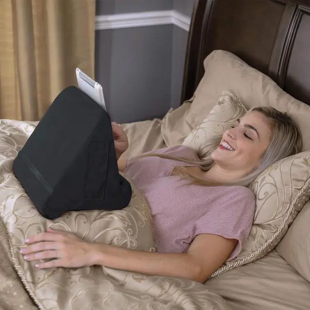 Alt view image 6 of 6 - Pillow Pad Ultra Multi-Angle Soft Tablet Stand Gray - Comfortable Angled Viewing for iPad Tablets Kindle Smartphones Books Magazines and More