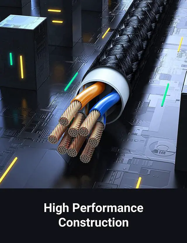 Alt view image 6 of 7 - UGREEN Cat 6 Ethernet Cable Braided Cat6 Gigabit High Speed 1000Mbps Internet Cable RJ45 Shielded Network LAN Cord Compatible for PC PS5 PS4 PS3 Xbox Smart TV Router 15FT