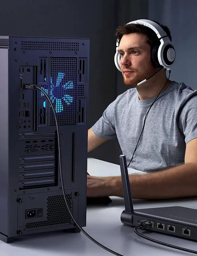 Alt view image 7 of 7 - UGREEN Cat 6 Ethernet Cable Braided Cat6 Gigabit High Speed 1000Mbps Internet Cable RJ45 Shielded Network LAN Cord Compatible for PC PS5 PS4 PS3 Xbox Smart TV Router 15FT