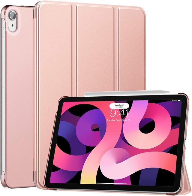 iPad 10.9 Case Slim Lightweight Smart Shell Stand Cover with Translucent Frosted Back Protector for iPad 10.9 inch MoKo Case Fit New iPad Air 4th Generation 2020 Auto Wake/Sleep Rose Gold