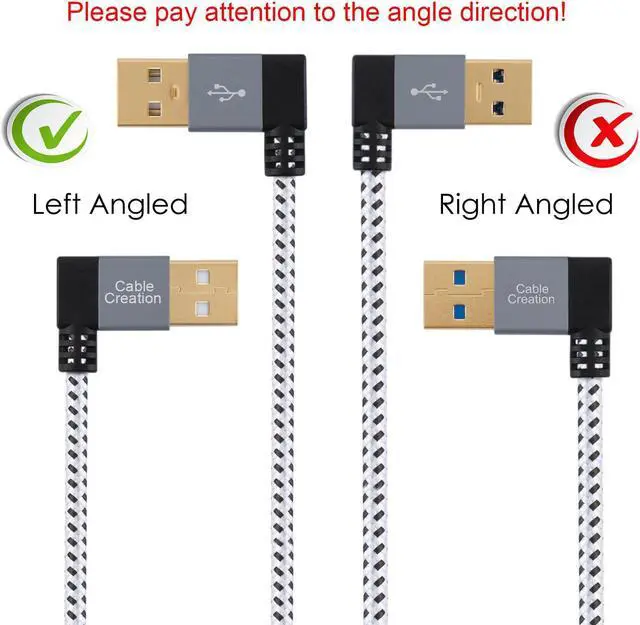 Alt view image 3 of 7 - CableCreation Short USB 3.0 Extension Cable 1FT, Left Angle USB 3.0 Male to Female Extender Cord, 90 Degree USB 3.0 for VR, Playstation, Xbox, Keyboard, Space Gray 0.3m