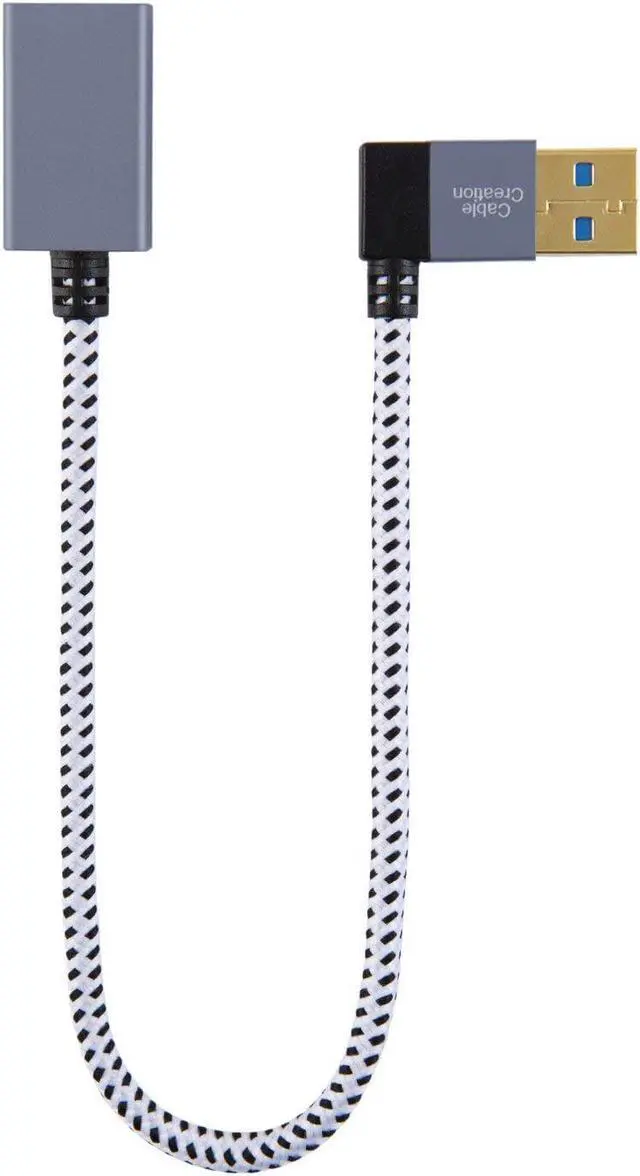 Alt view image 5 of 6 - 1 FT USB 3.0 Extension Cable, CableCreation Left Angle USB 3.0 Male to Female Extender Cord, 90 Degree USB 3.0 Adapter, for Oculus VR, Playstation, Xbox, Keyboard, Space Gray Aluminum