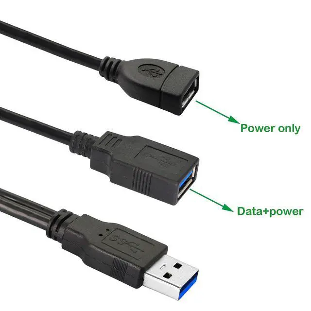 Alt view image 2 of 6 - USB 3.0 Splitter Cable,USB Type A 3.0 Male to 3.0 Female and 2.0 Female Y Extension Splitter Cable for PC,Laptop,Length 30cm