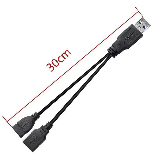 Alt view image 6 of 6 - USB 3.0 Splitter Cable,USB Type A 3.0 Male to 3.0 Female and 2.0 Female Y Extension Splitter Cable for PC,Laptop,Length 30cm